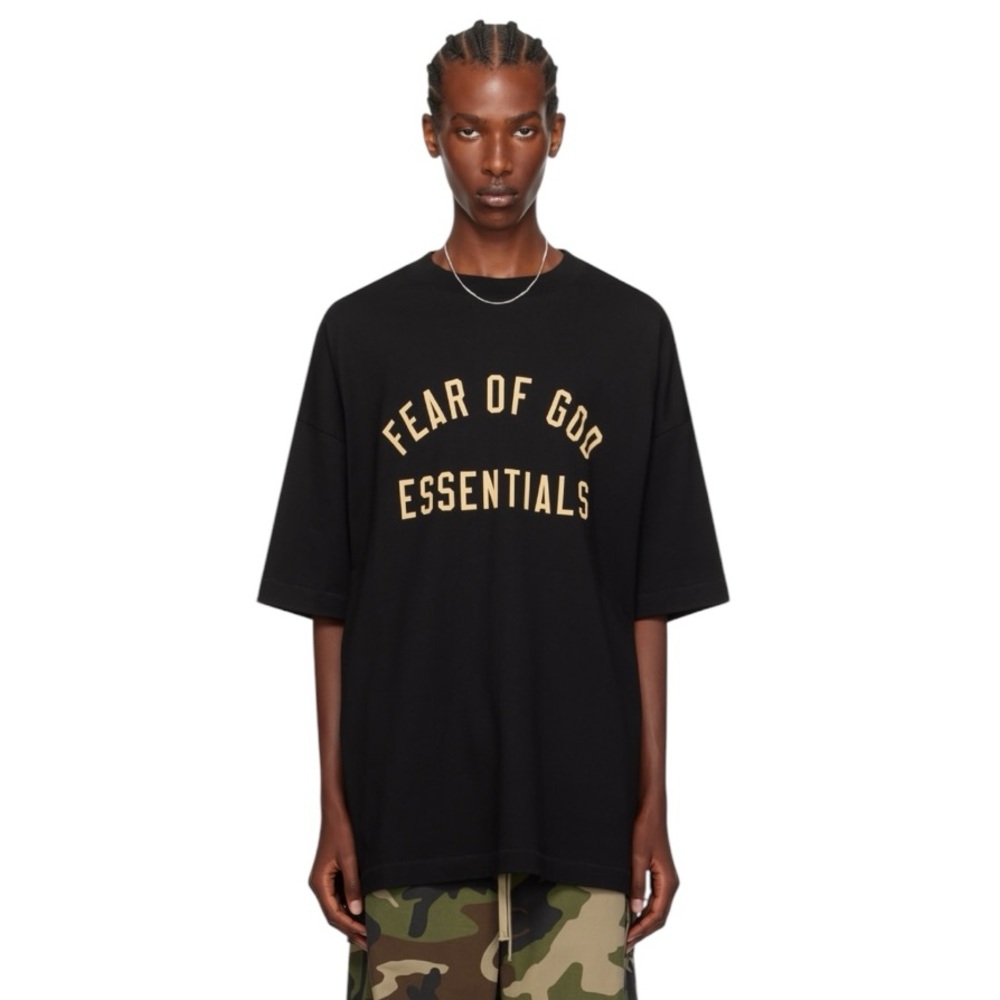 Fear of God Black and Gold Short Sleeve Tee